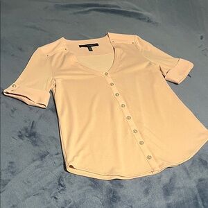 White House Black Market Light Pink Button-Down Shirt